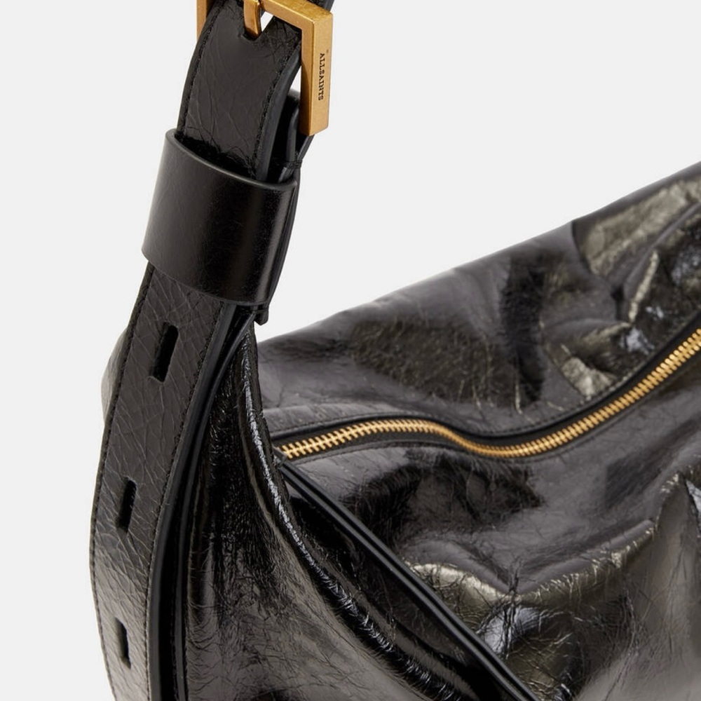 All Saints Leather Half Moon Bag